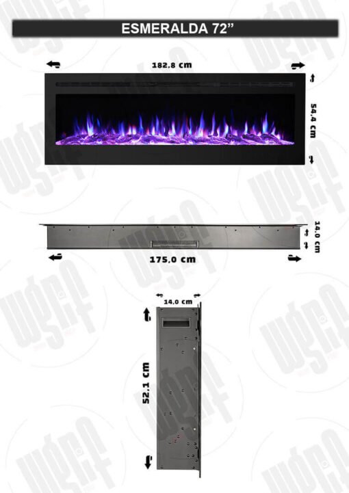 Lareira Elétrica Wgrif - Esmeralda-72" 220V - 1800W - Imagem 9