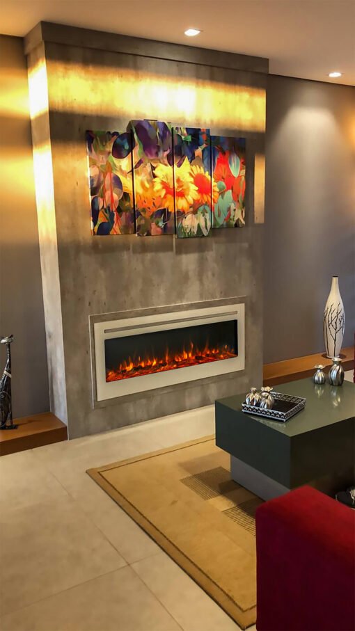 Lareira Elétrica Wgrif De Embutir Safira 50" Branca 220V - 1800W - Imagem 2