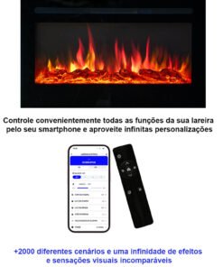 Lareira Elétrica Wgrif De Embutir Rubi 36" 220V