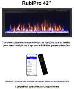 Lareira Elétrica Wgrif De Embutir Rubi Pro 42" 127V