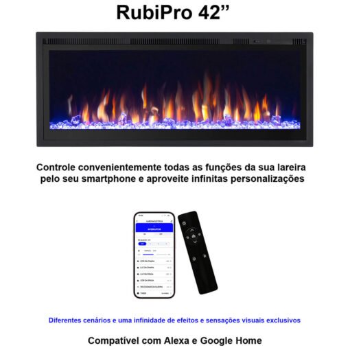 Lareira Elétrica Wgrif De Embutir Rubi Pro 42" 127V