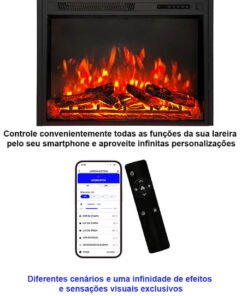 Lareira Elétrica Wgrif  De Embutir Granada 28" 127V 1500 Watts Modelo Tradicional